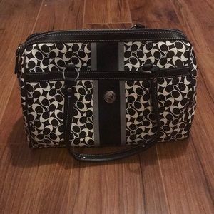 Coach Black and White Classic Bowler Bag